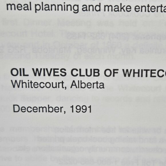 Vintage 1990s Cookbook Oil Wives Club of Whitecourt Alberta Derrick Delights - Picture 5 of 14